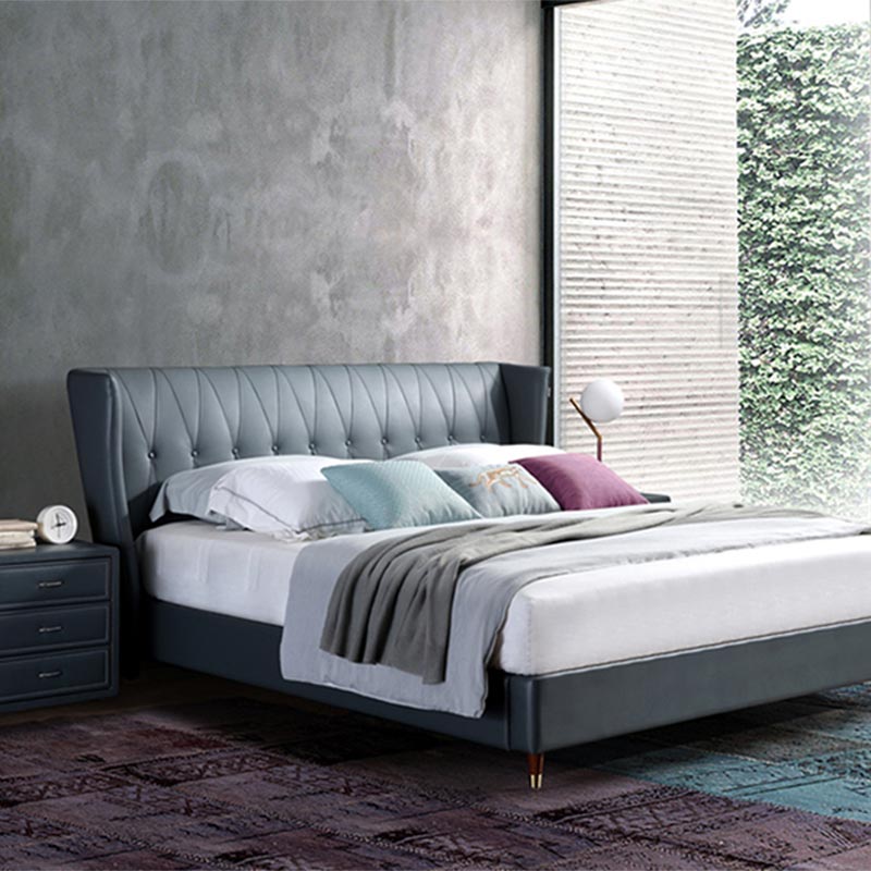 Full Kulit Dibungkus Kayu Solid Bed