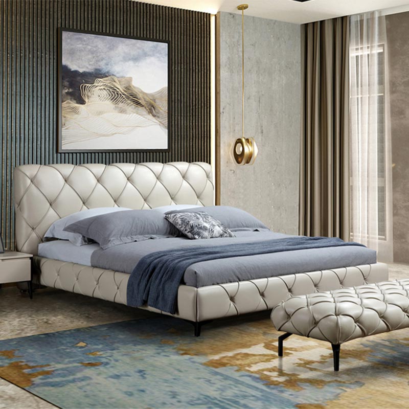 Bed Upholstered Kulit Asli Luxury Italia